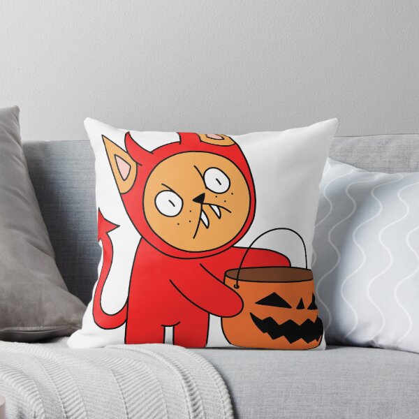 Item preview, trick or treat mean cat - orange designed and sold by motherbrainart.