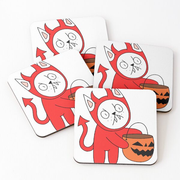 Item preview, trick or treat mean cat - white designed and sold by motherbrainart.
