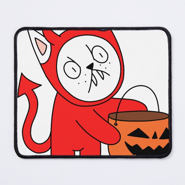 Item preview, trick or treat mean cat - white designed and sold by motherbrainart.