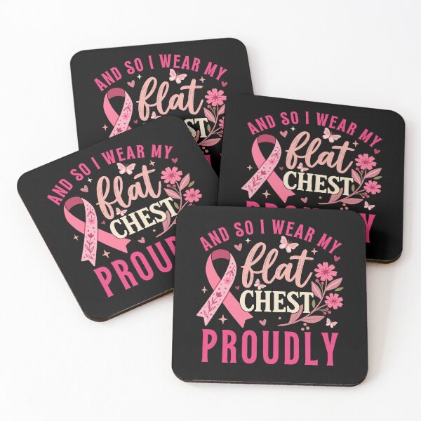Item preview, Flat Chest Proudly Breast Cancer Survivor Strength designed and sold by FreshVibe Prints.
