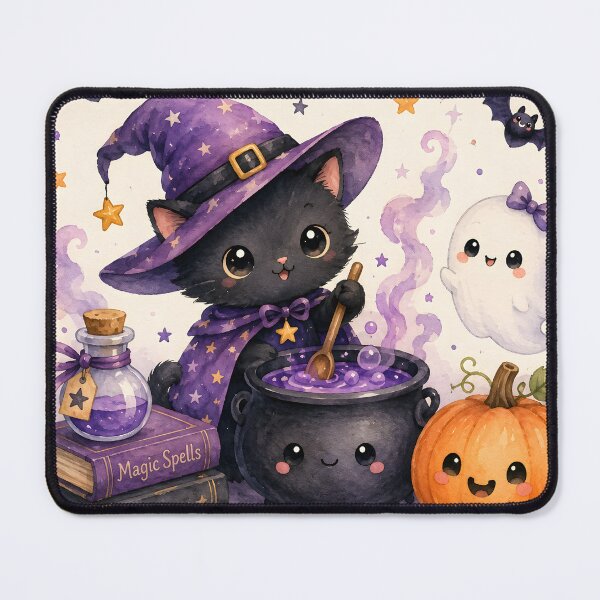 Item preview, Have a Spell-tacular Halloween – Cute Witch Cat & Ghost designed and sold by blankTeeShirt.