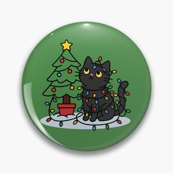 Item preview, Black Cat Tangled in Christmas Lights designed and sold by AIG - Andrei Ilie Graphics.