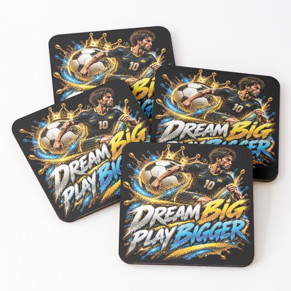 Item preview, Dream Big Play Bigger | Football Motivation Soccer Design designed and sold by M. Mamdouh Artworks.