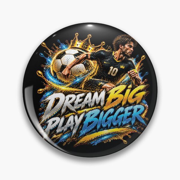 Item preview, Dream Big Play Bigger | Football Motivation Soccer Design designed and sold by M. Mamdouh Artworks.