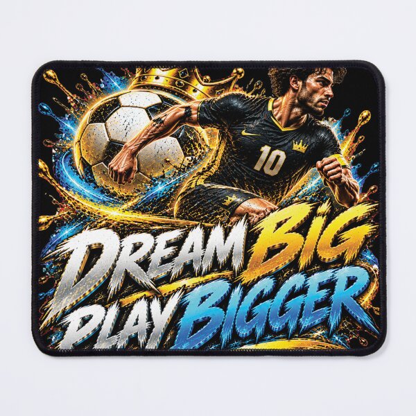 Item preview, Dream Big Play Bigger | Football Motivation Soccer Design designed and sold by M. Mamdouh Artworks.