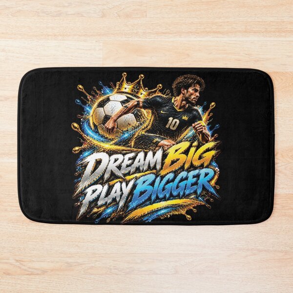 Item preview, Dream Big Play Bigger | Football Motivation Soccer Design designed and sold by M. Mamdouh Artworks.