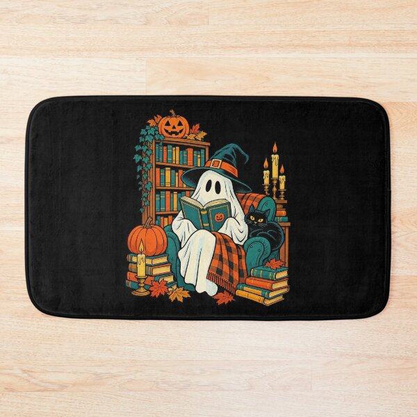 Item preview, Reading Ghost In Witch Hat Library Bookshelf Autumn Artwork designed and sold by Felinefinesse.