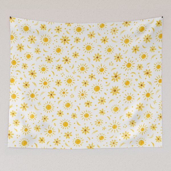 Item preview, Sunshine on White – Yellow Sun Pattern designed and sold by BLUEFOX05.