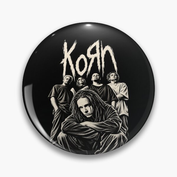Item preview, Korn Band Portrait Jonathan Davis Dreads Classic Lineup Black White designed and sold by choudane.