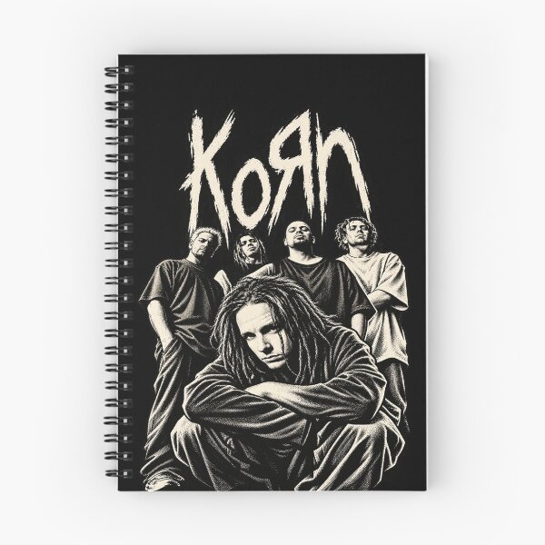 Item preview, Korn Band Portrait Jonathan Davis Dreads Classic Lineup Black White designed and sold by choudane.
