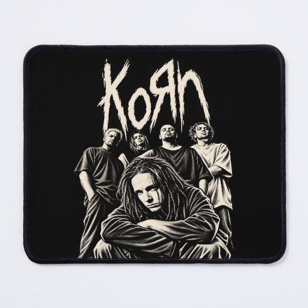 Item preview, Korn Band Portrait Jonathan Davis Dreads Classic Lineup Black White designed and sold by choudane.