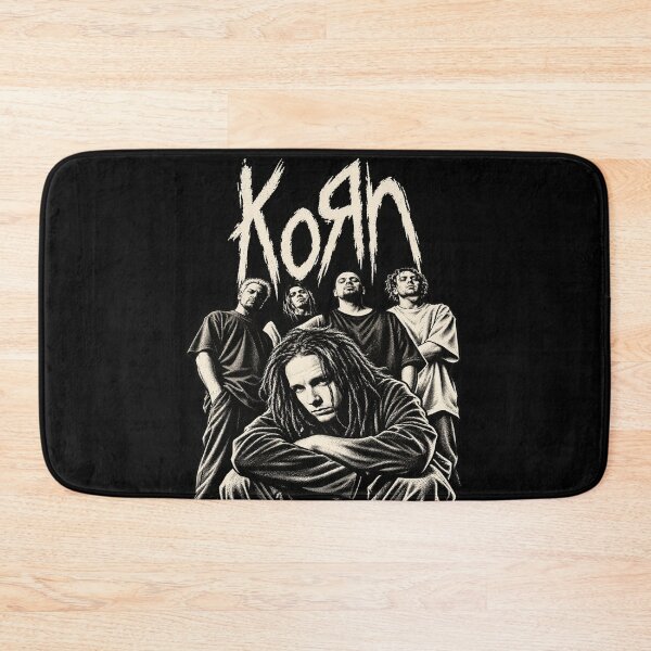 Item preview, Korn Band Portrait Jonathan Davis Dreads Classic Lineup Black White designed and sold by choudane.