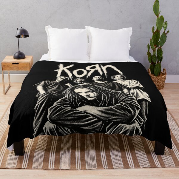 Item preview, Korn Band Portrait Jonathan Davis Dreads Classic Lineup Black White designed and sold by choudane.