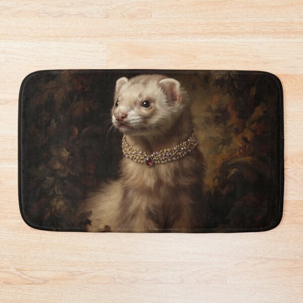 Item preview, Royal Ferret Portrait with Ruby Gold Choker designed and sold by Real Beast Art.