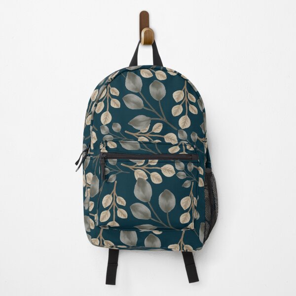 Item preview, Eucalyptus Leaves Dark Teal Seamless Pattern Art designed and sold by ​Jyoti Digital Artist.