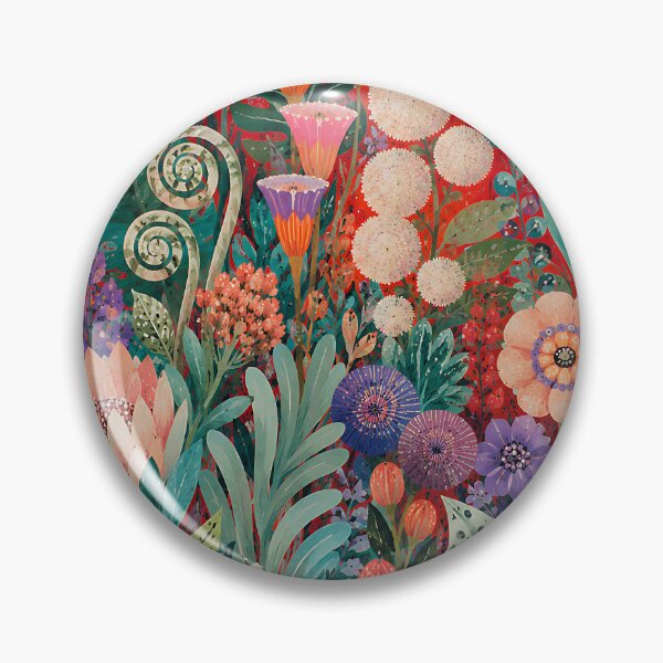 Item preview, Maximalist Botanical Garden Vibrant Floral Folk Art designed and sold by artswag.