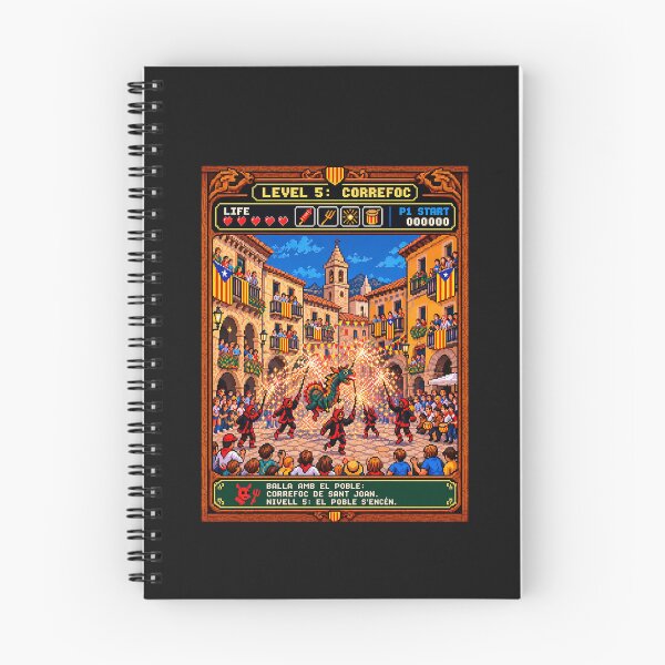 Item preview, Correfoc – Catalan Fire Festival Retro Arcade Pixel Art designed and sold by TerradVents.