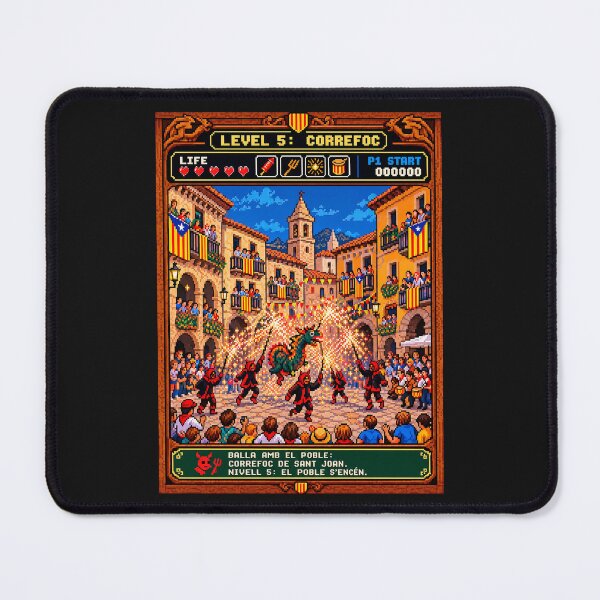Item preview, Correfoc – Catalan Fire Festival Retro Arcade Pixel Art designed and sold by TerradVents.
