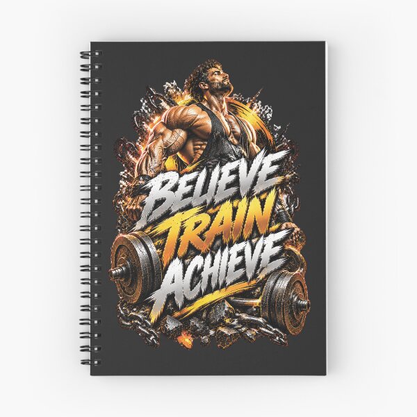 Item preview, Believe Train Achieve | Bodybuilding Gym Motivation Design designed and sold by M. Mamdouh Artworks.