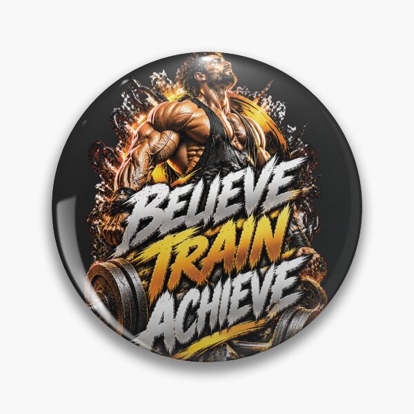 Item preview, Believe Train Achieve | Bodybuilding Gym Motivation Design designed and sold by M. Mamdouh Artworks.