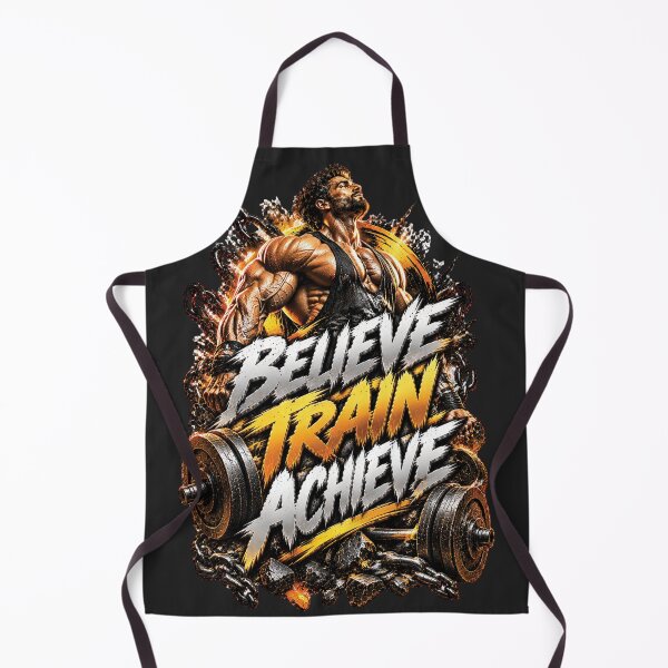 Item preview, Believe Train Achieve | Bodybuilding Gym Motivation Design designed and sold by M. Mamdouh Artworks.