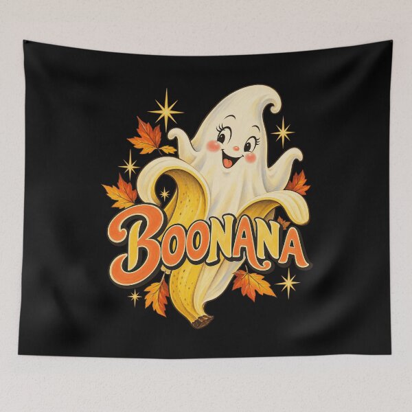 Item preview, Boonana Cute Cartoon Banana Ghost Autumn Fruit Pun Artwork designed and sold by Felinefinesse.