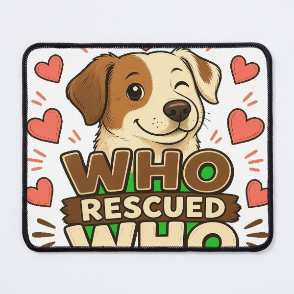 Item preview, Who Rescued Who Dog Mom Dog Dad Heart Tee designed and sold by GSideArtStore.
