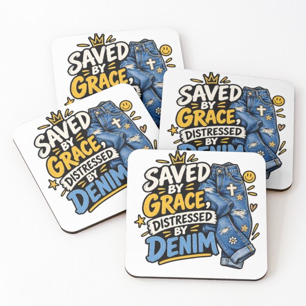 Item preview, Saved by Grace, Distressed by Denim – Funny Christian Fashion Description: designed and sold by Obinne.