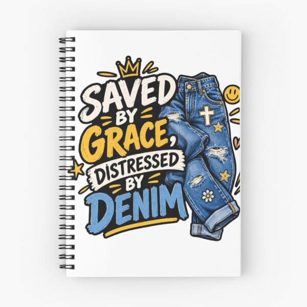 Item preview, Saved by Grace, Distressed by Denim – Funny Christian Fashion Description: designed and sold by Obinne.