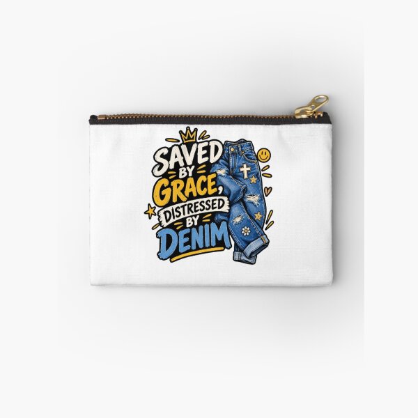 Item preview, Saved by Grace, Distressed by Denim – Funny Christian Fashion Description: designed and sold by Obinne.