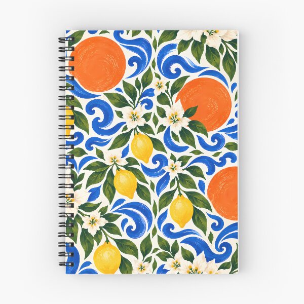 Item preview, Wave – Mediterranean Citrus and Blue Swirl Pattern designed and sold by BLUEFOX05.