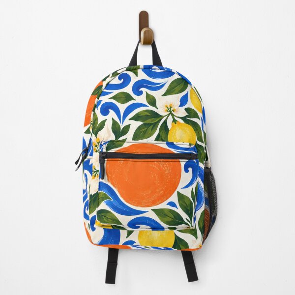 Item preview, Wave – Mediterranean Citrus and Blue Swirl Pattern designed and sold by BLUEFOX05.