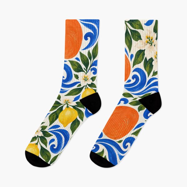 Item preview, Wave – Mediterranean Citrus and Blue Swirl Pattern designed and sold by BLUEFOX05.
