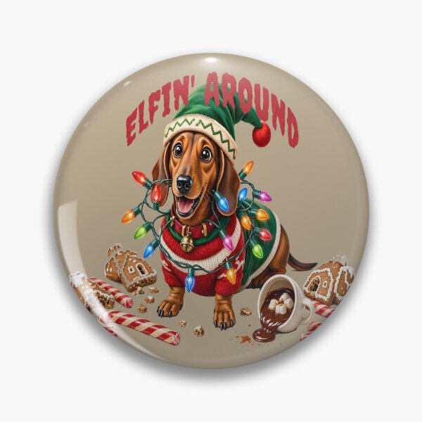 Item preview, Elfin Around Christmas Dachshund Funny Holiday Lights Dog designed and sold by CraftyValley.