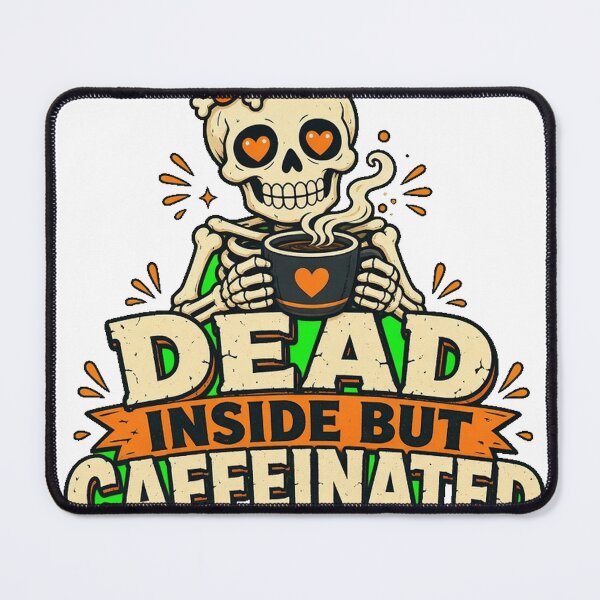 Item preview, Dead Inside But Caffeinated Cute Skeleton Coffee Tee designed and sold by GSideArtStore.