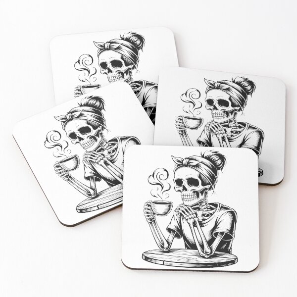 Item preview, Cozy Skeleton Coffee Halloween Spooky Design designed and sold by limanol.