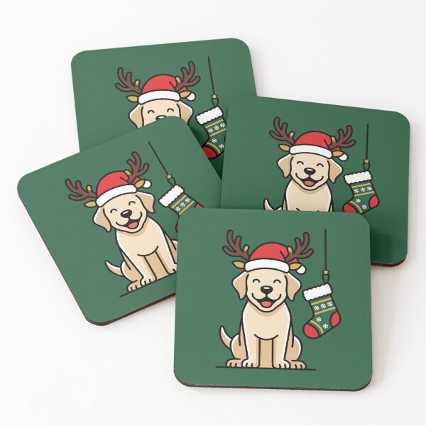 Item preview, Golden Retriever in Santa Hat Antlers designed and sold by AIG - Andrei Ilie Graphics.