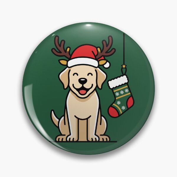Item preview, Golden Retriever in Santa Hat Antlers designed and sold by AIG - Andrei Ilie Graphics.