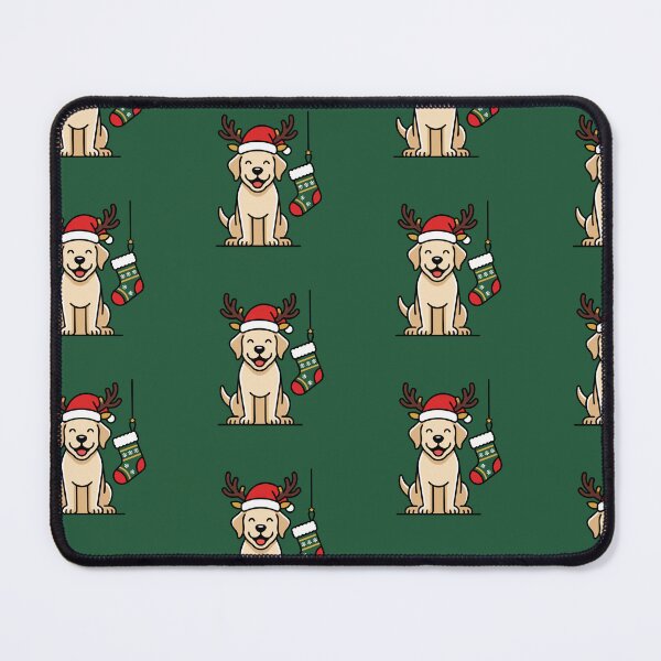 Item preview, Golden Retriever in Santa Hat Antlers designed and sold by AIG - Andrei Ilie Graphics.