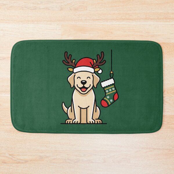 Item preview, Golden Retriever in Santa Hat Antlers designed and sold by AIG - Andrei Ilie Graphics.