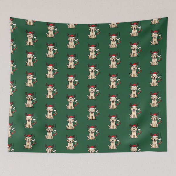 Item preview, Golden Retriever in Santa Hat Antlers designed and sold by AIG - Andrei Ilie Graphics.