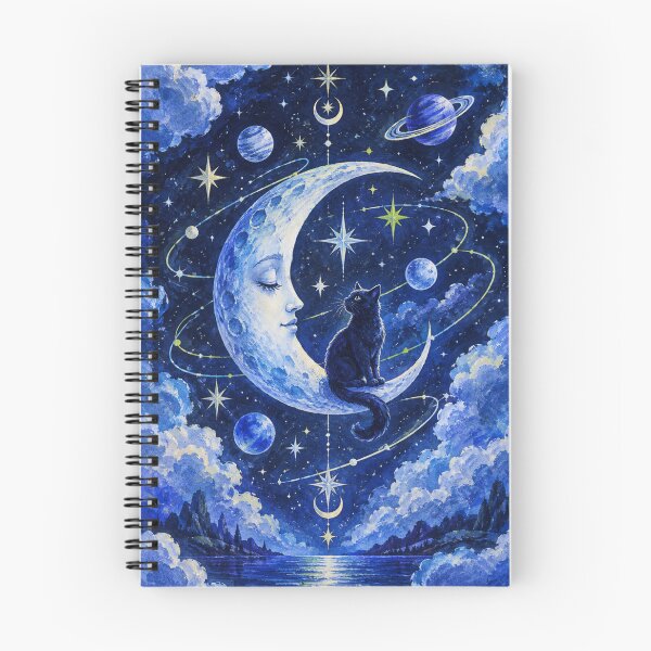 Item preview, Celestial Black Cat Moon Art Mystical Night Sky Fantasy designed and sold by Pick&Grin.