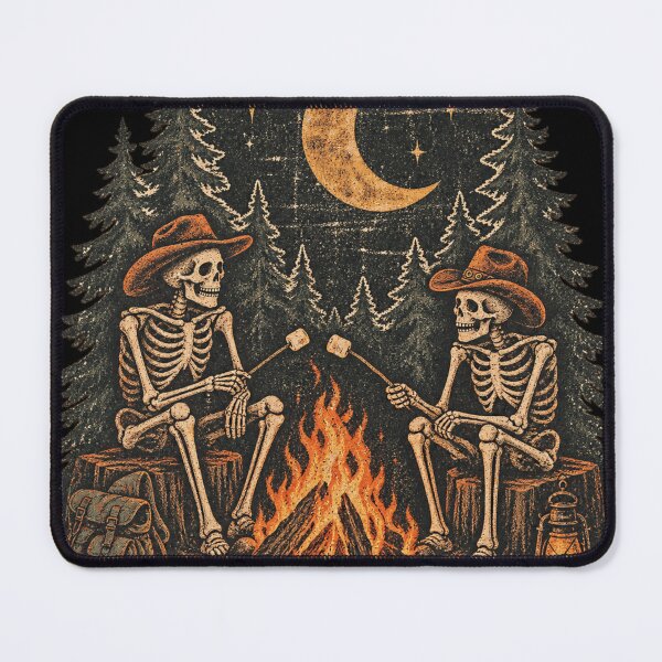 Item preview, Skeleton Campfire Under The Moon Halloween Autumn Vintage designed and sold by Drifka.