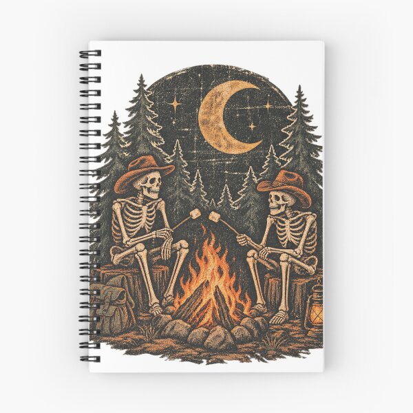 Item preview, Skeleton Campfire Under The Moon Halloween Autumn Vintage designed and sold by Drifka.