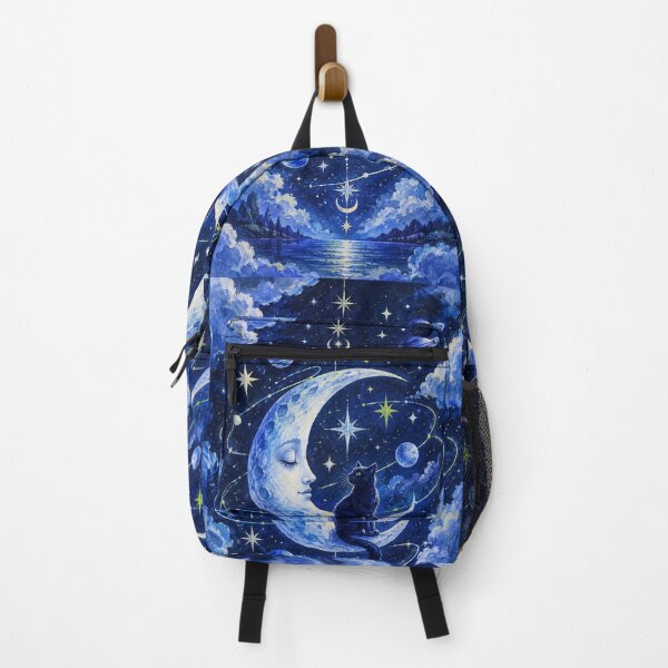 Item preview, Celestial Black Cat Moon Art Mystical Night Sky Fantasy designed and sold by Pick&Grin.