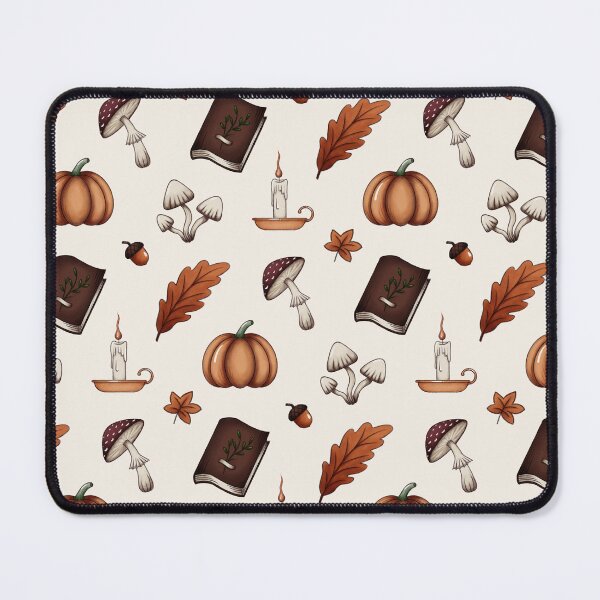 Item preview, Cozy Autumn Pattern (Mushrooms, Pumpkins, Candles, Books) designed and sold by By_Lisart.