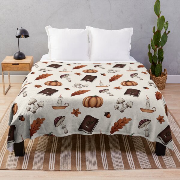 Item preview, Cozy Autumn Pattern (Mushrooms, Pumpkins, Candles, Books)  designed and sold by By_Lisart.