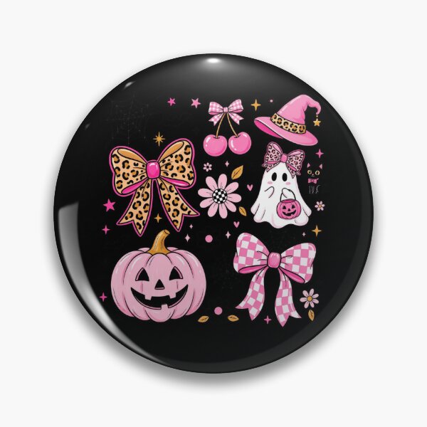 Item preview, Pink Halloween Leopard Checkered Coquette Bow Ghost Pumpkin Cute Girly Spooky designed and sold by Thread&Fable.