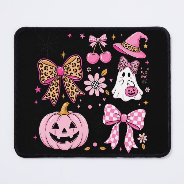Item preview, Pink Halloween Leopard Checkered Coquette Bow Ghost Pumpkin Cute Girly Spooky designed and sold by Thread&Fable.