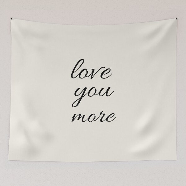 Item preview, Love You More Minimalist Cursive Typography Romantic Quote Beige designed and sold by Cloofur.